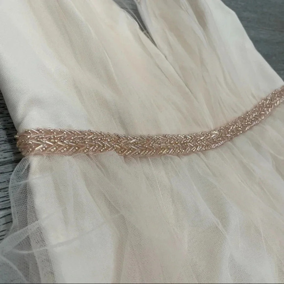 BCBGMAXAZRIA Women's Tulle Dress with Beaded Trim 4 - Picture 9 of 12